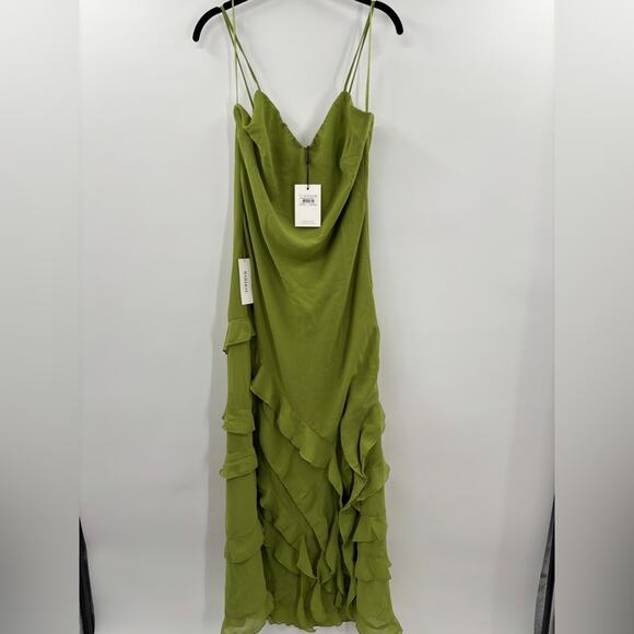 Bardot Cantara Ruffle Maxi Dress in Apple Green - Picture 5 of 6